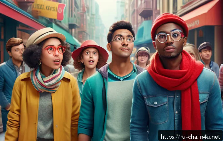 웹툰 배경 캐릭터 제작 - A lively urban street scene in a pastel-toned city background, featuring a diverse group of secondar...