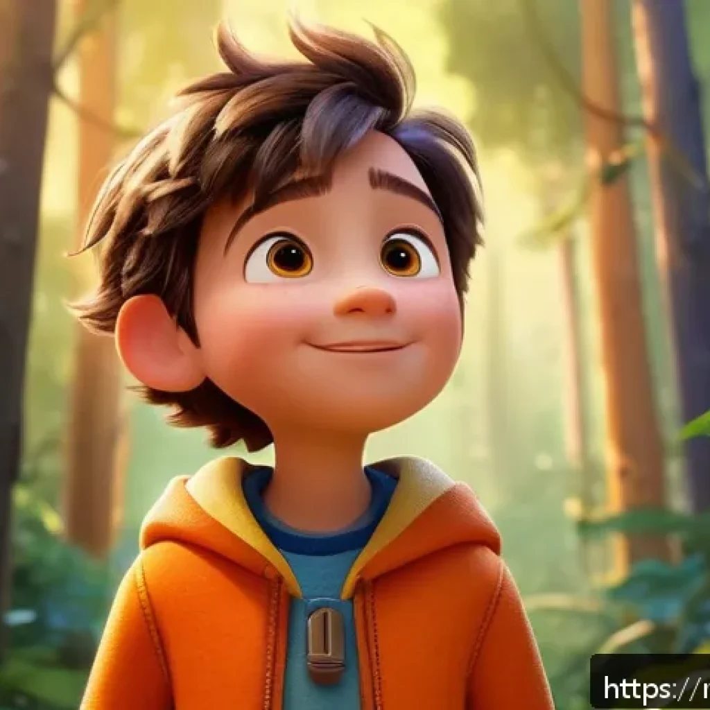 픽사의 스토리텔링 캐릭터 - A vibrant, expressive animated character inspired by Pixar style, featuring a young, curious adventu...